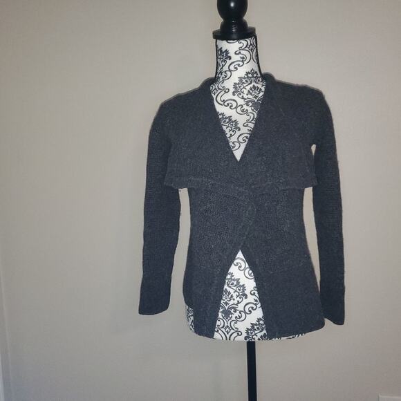 LOFT small gray wool blend cardigan - Picture 1 of 10